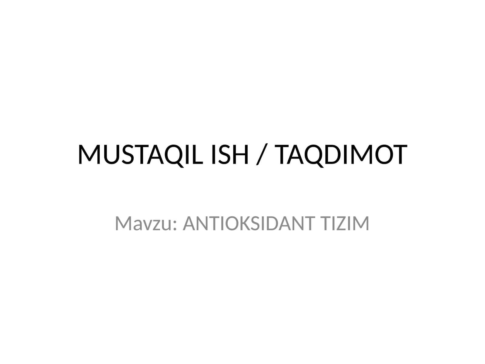 ANTIOKSIDANT TIZIM