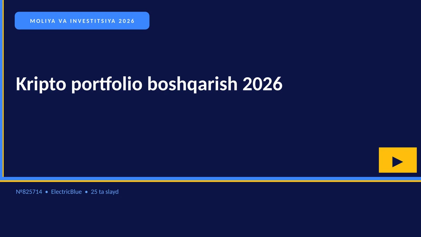 Kripto portfolio boshqarish 2026
