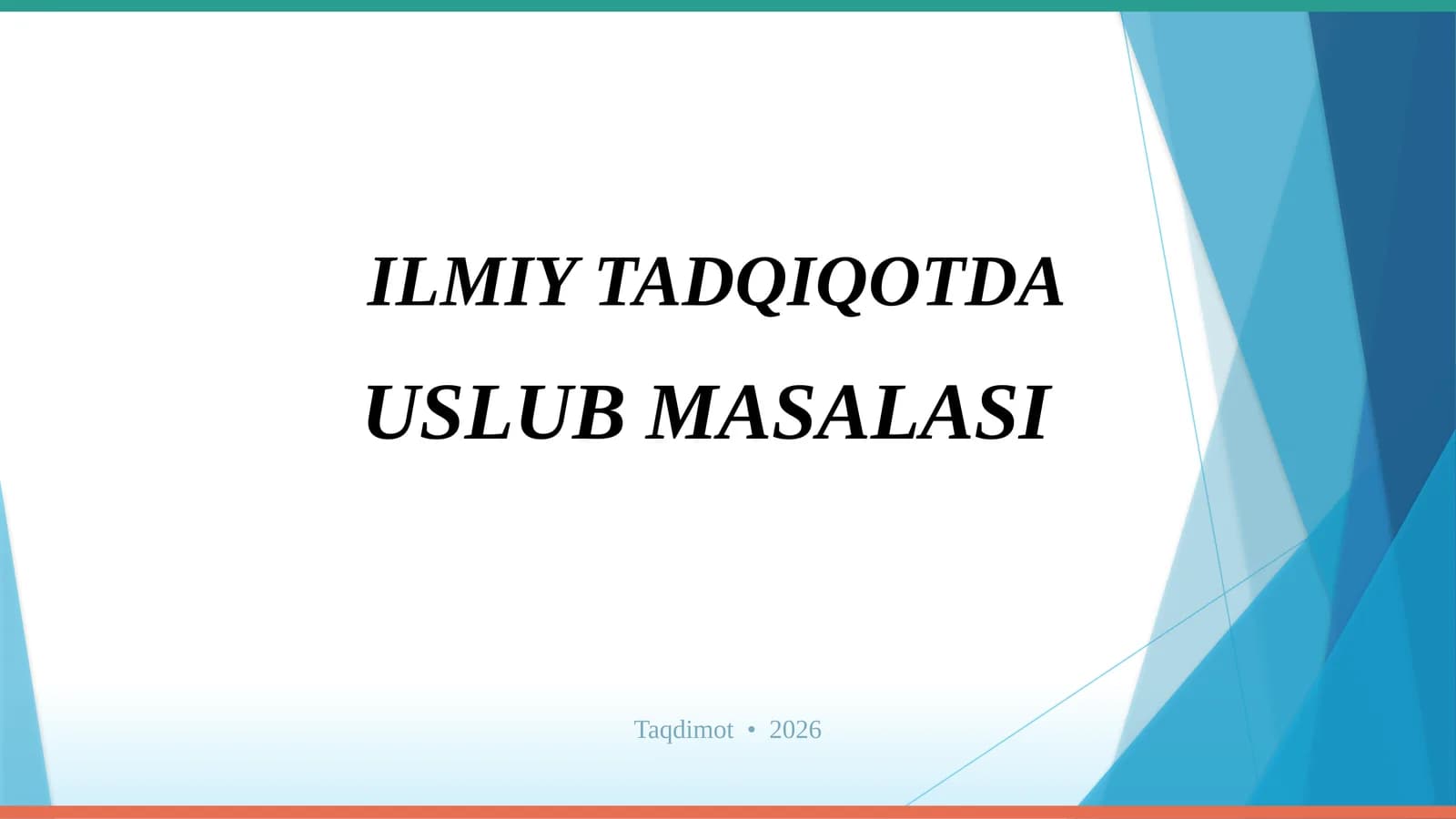 ILMIY TADQIQOTDA USLUB MASALASI