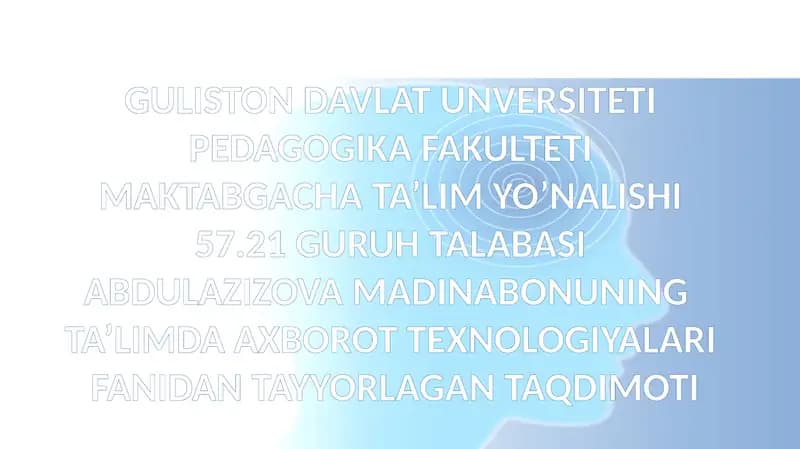 TA’LIMDA AXBOROT TEXNOLOGIYALARI
