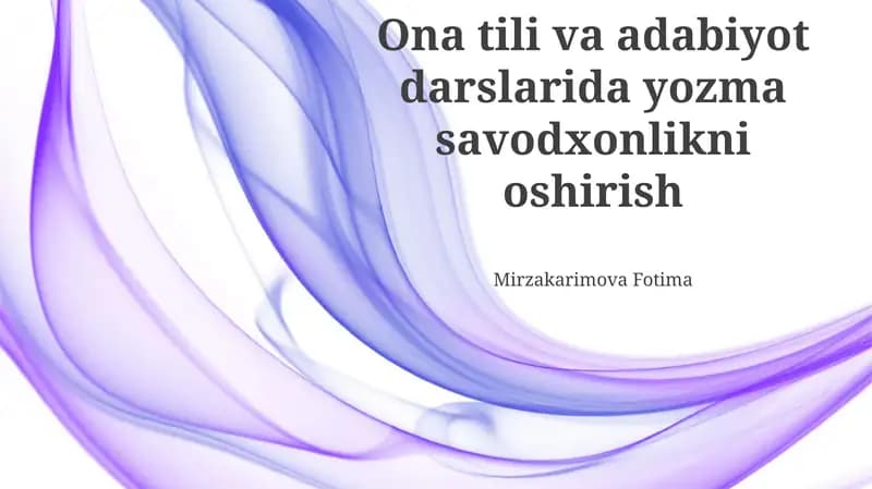 Yozma savodxonlikni oshirish