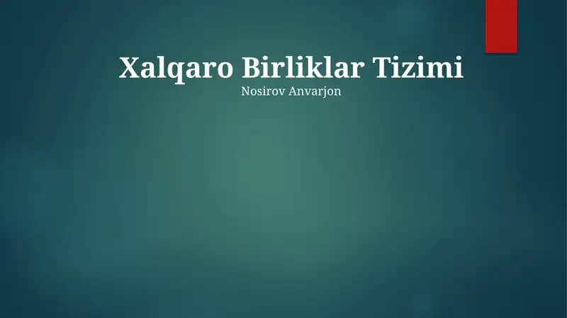Xalqaro Birliklar Tizimi