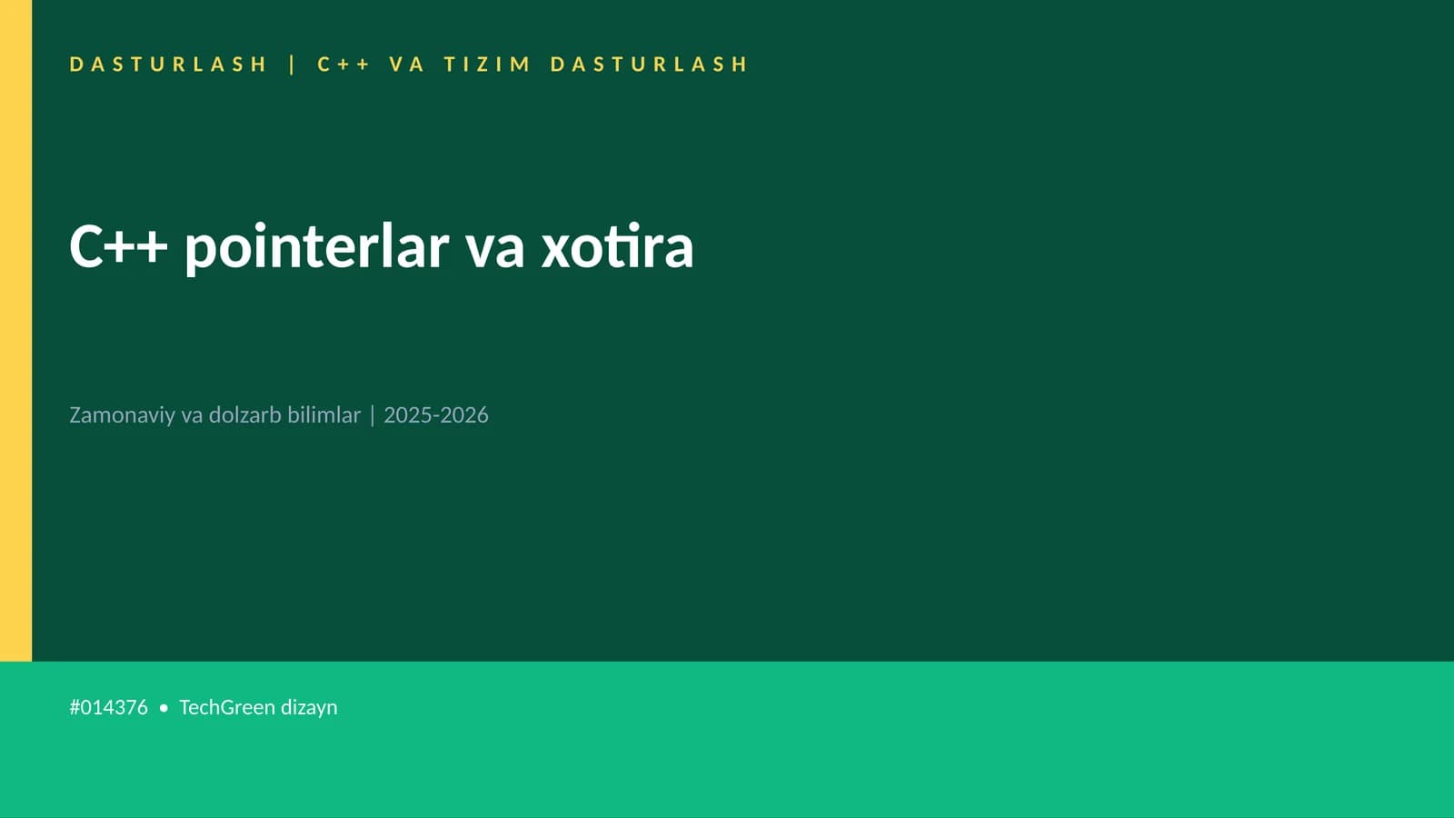 C++ VA TIZIM DASTURLASH