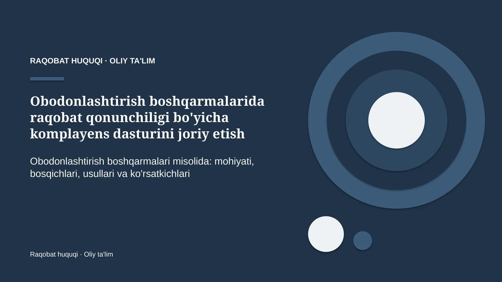 obodonlashtirish boshqarmalarida raqobat qonunchiligi bo'yicha komplayens dasturini joriy etish 7022