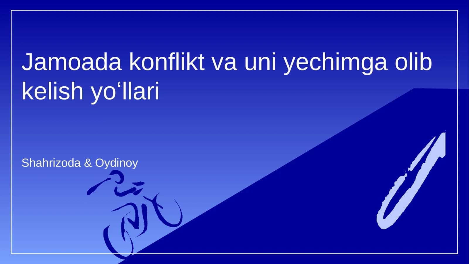 Jamoada konflikt va uni yechimga olib kelish yoʻllari