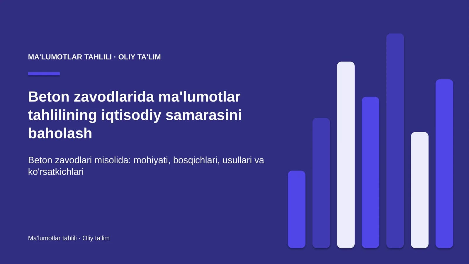 Beton zavodlarida ma'lumotlar tahlilining iqtisodiy samarasini baholash