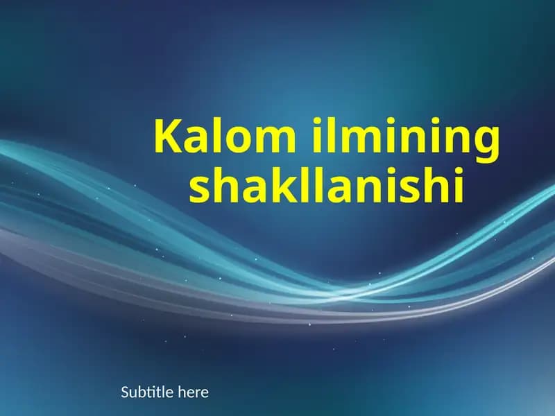 Kalomilminingshakllanishi
