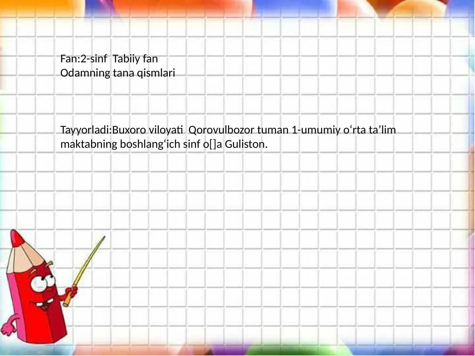 Odamning tana qismlari