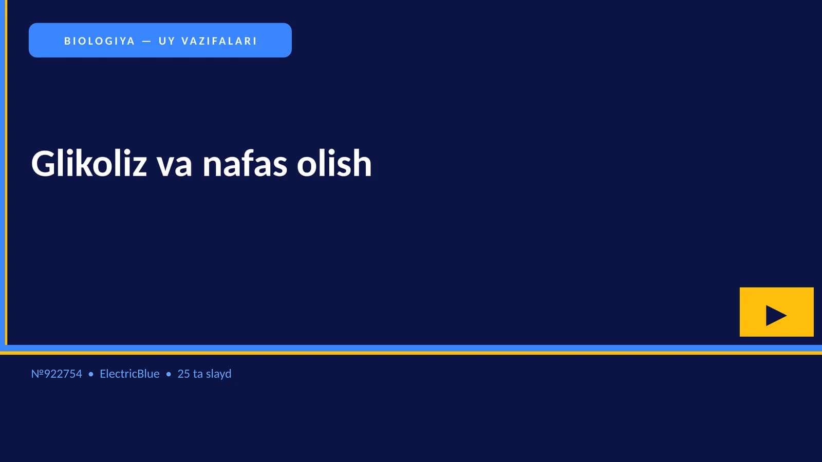 BIOLOGIYA — UY VAZIFALARI