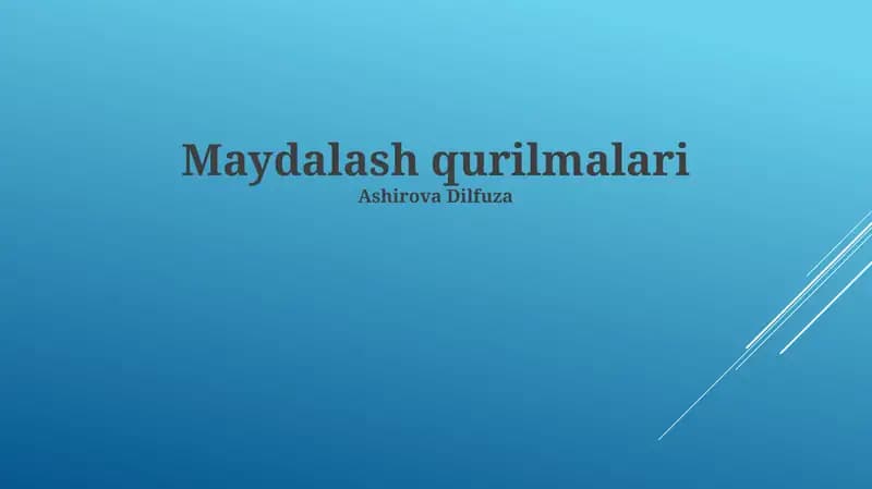 Maydalash qurilmalari