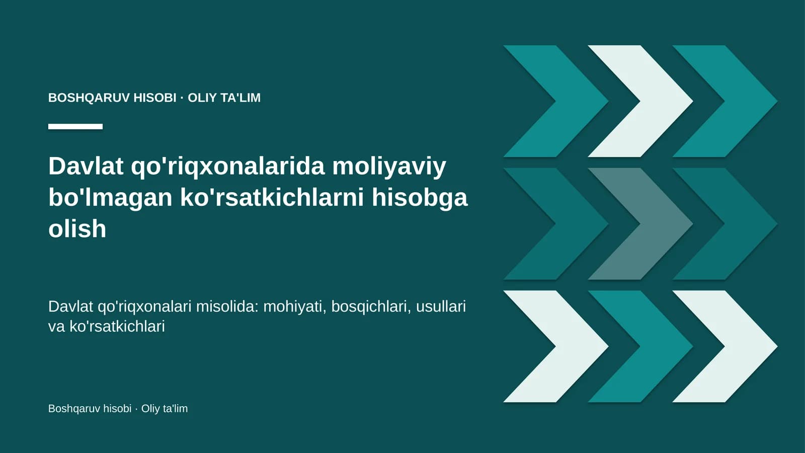 Moliyaviy bo'lmagan ko'rsatkichlar hisobi: mohiyati
