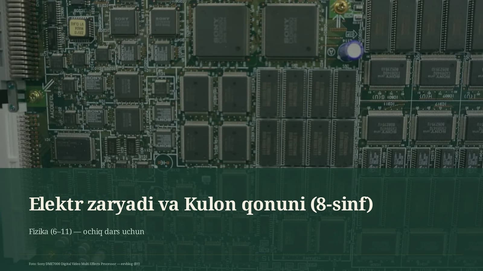 Elektr zaryadi va Kulon qonuni (8-sinf)