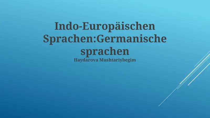 Die Entwicklung der germanischen Sprachen