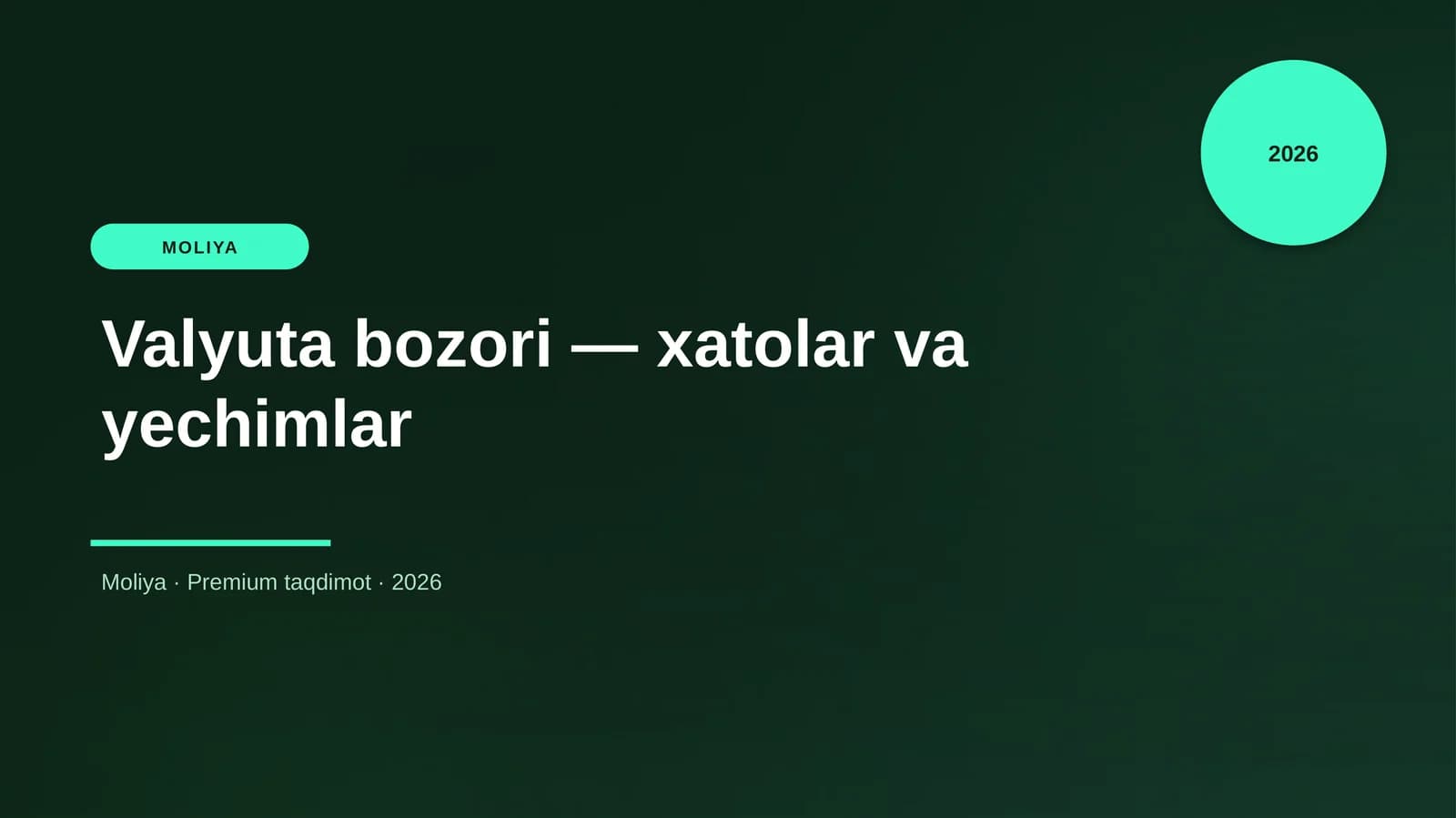 Valyuta bozori — xatolar va yechimlar