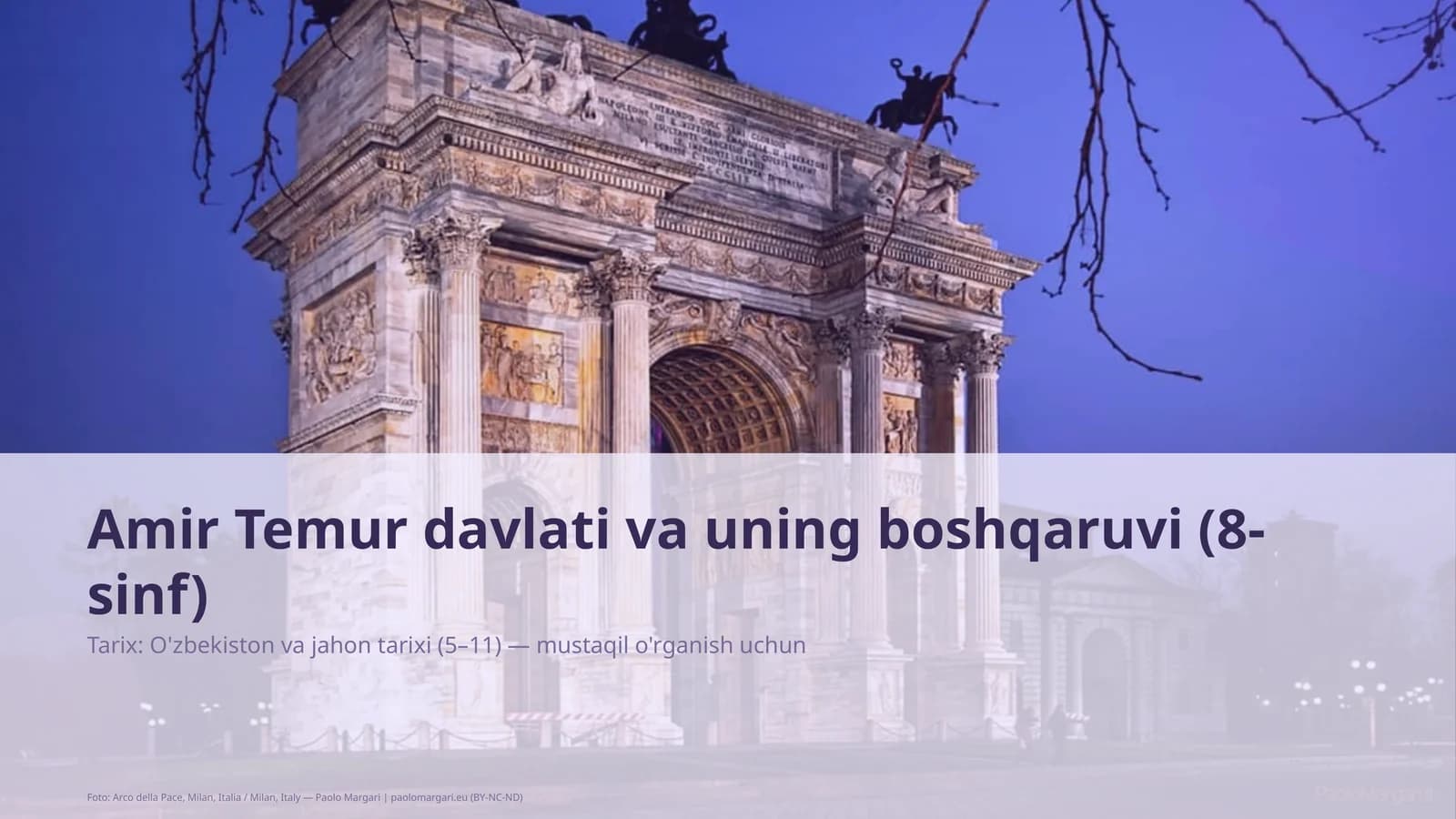 Amir Temur davlati va uning boshqaruvi (8-sinf)