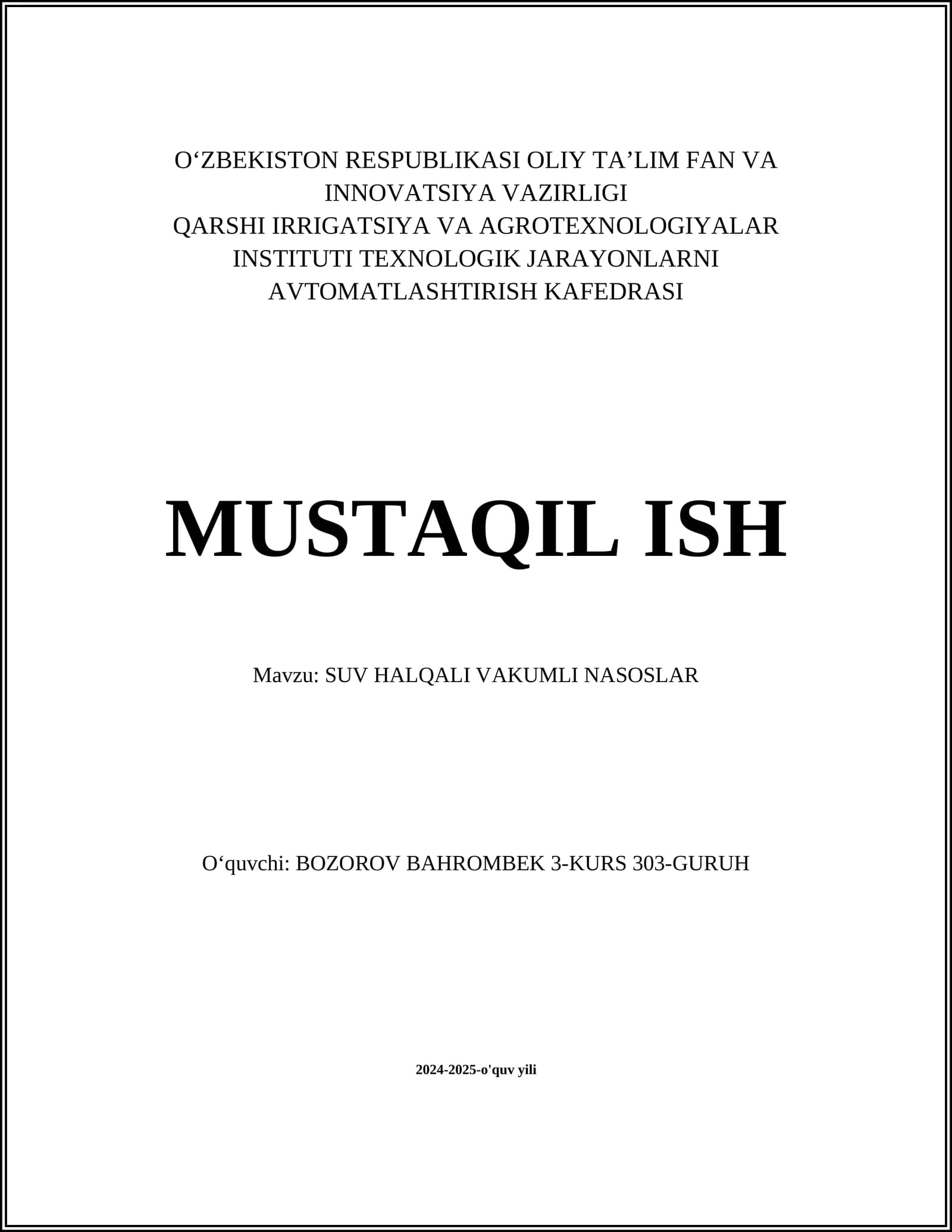 SUV HALQALI VAKUMLI NASOSLAR