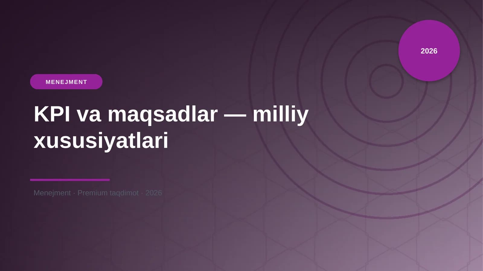 KPI va maqsadlar — milliy xususiyatlari
