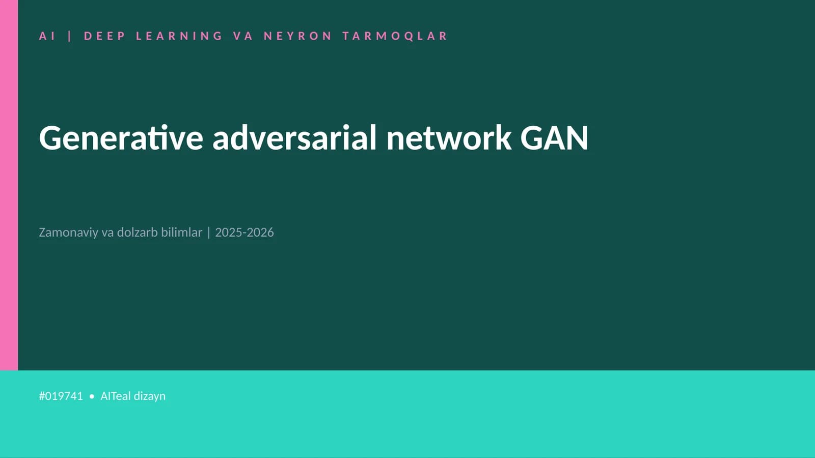 Generative adversarial network GAN