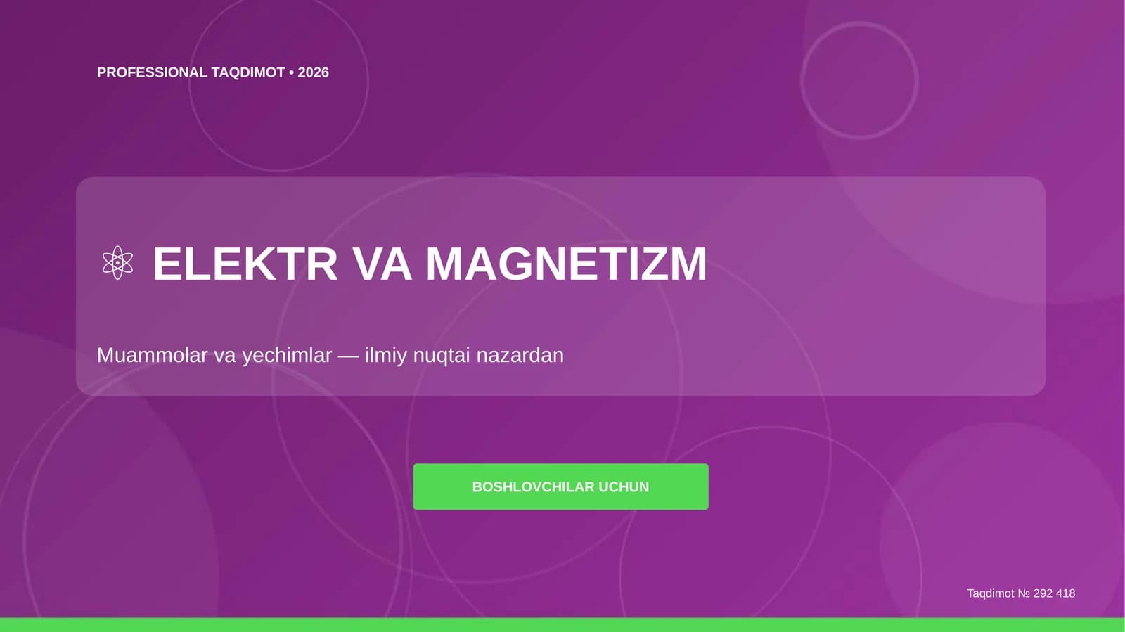 ELEKTR VA MAGNETIZM