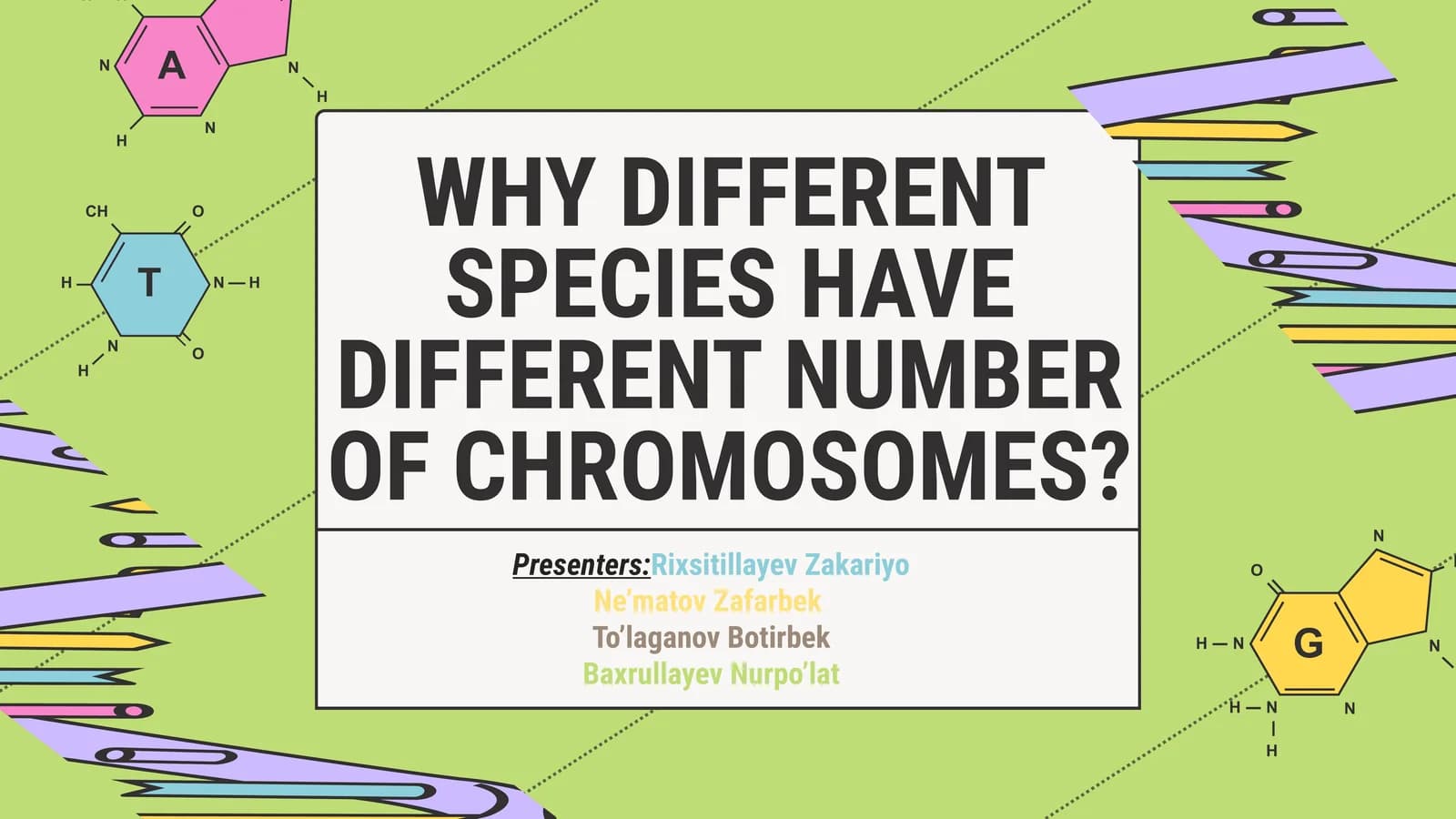 WHY DIFFERENT SPECIES HAVE DIFFERENT NUMBER OF CHROMOSOMES?
