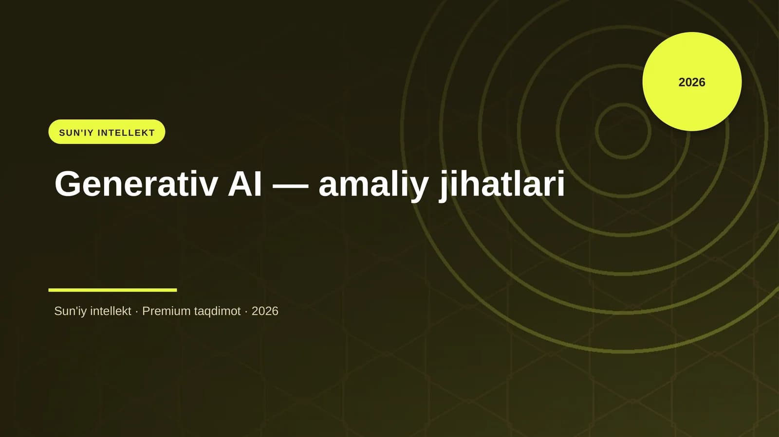 Generativ AI — amaliy jihatlari