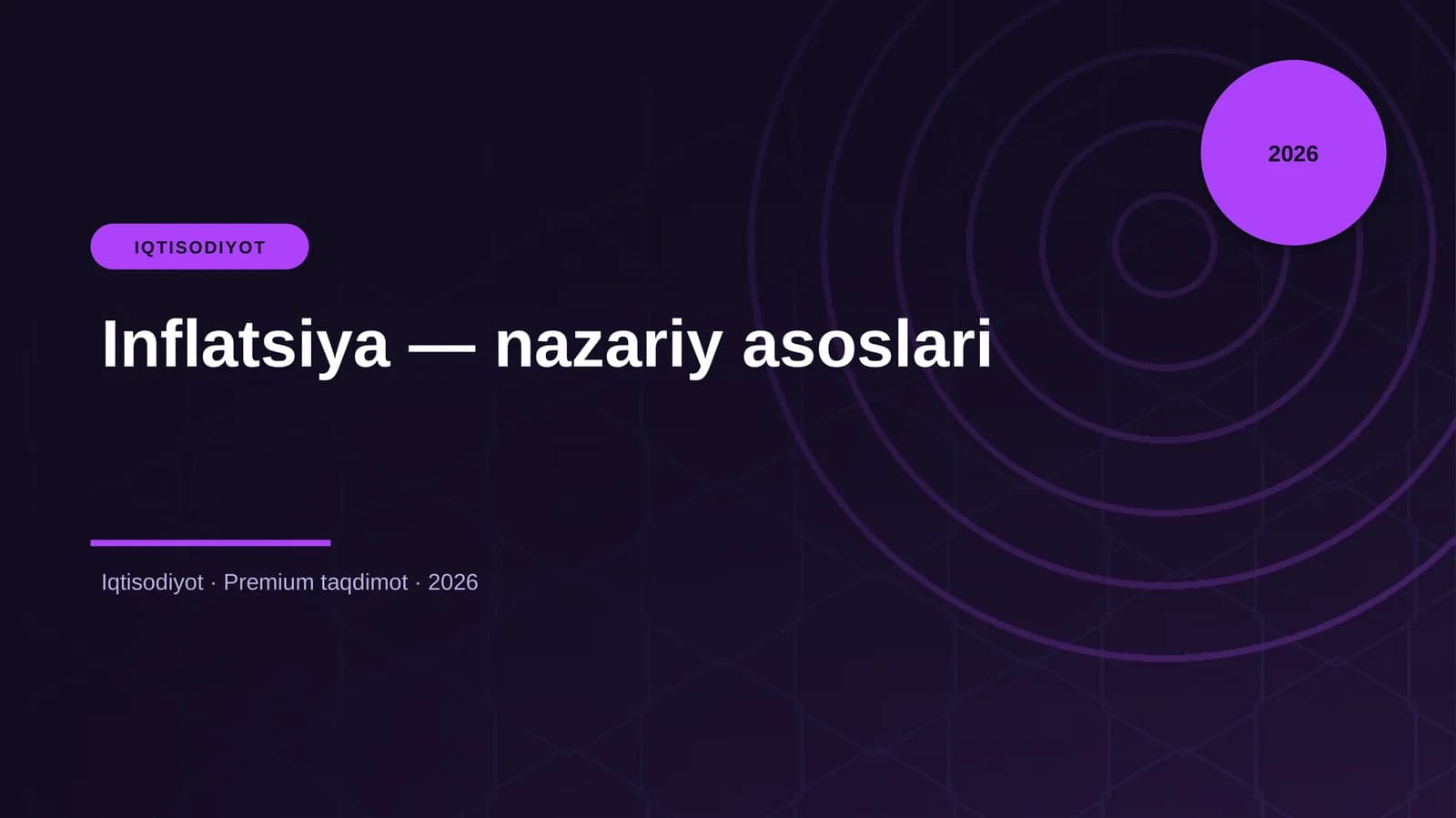 Inflatsiya — nazariy asoslari