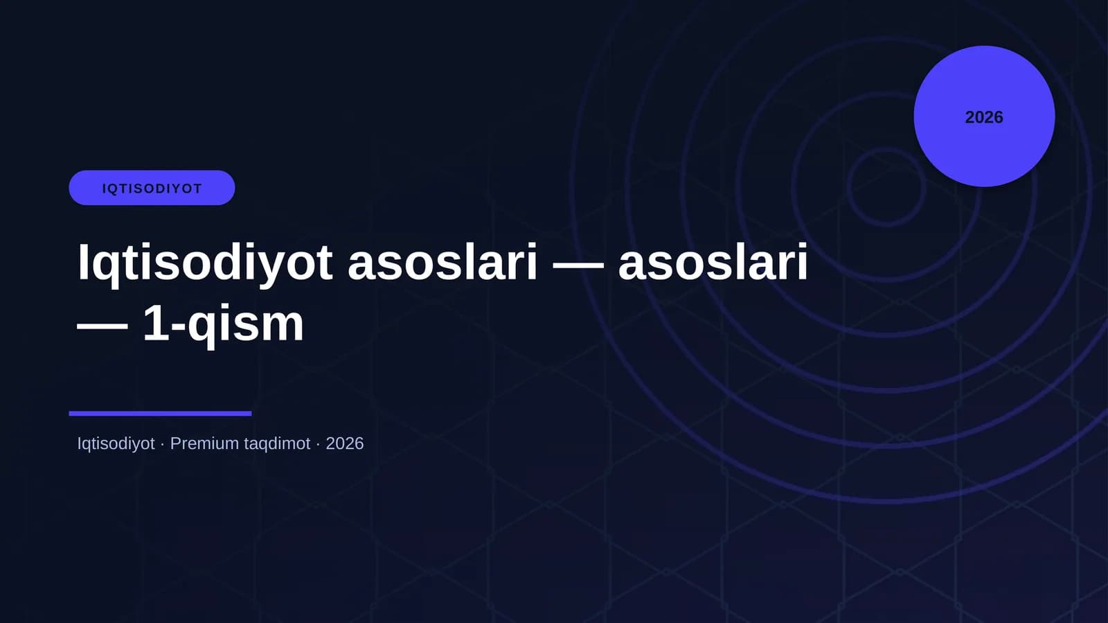 Iqtisodiyot asoslari — asoslari — 1-qism