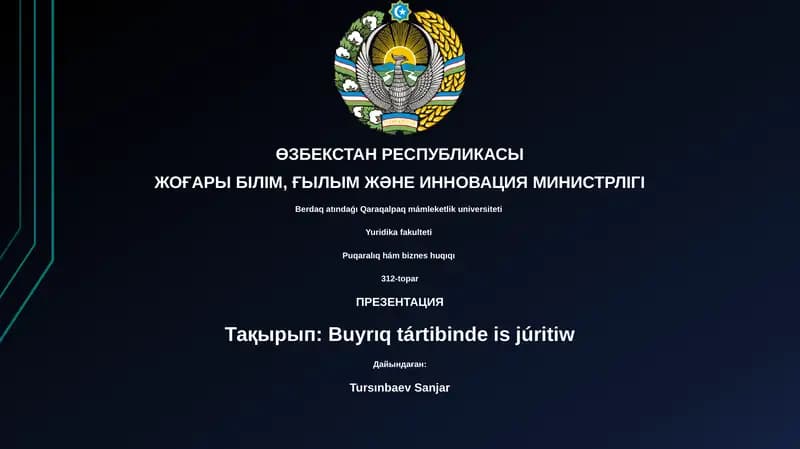 Tursinbaev Sanjar