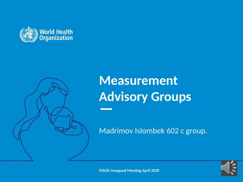 Measurement Advisory Groups