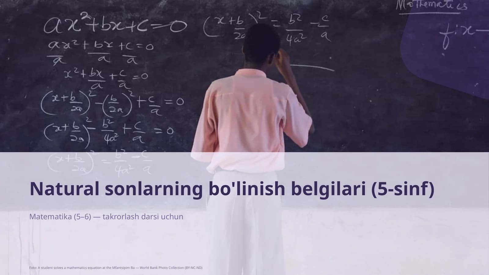 Natural sonlarning bo'linish belgilari (5-sinf)