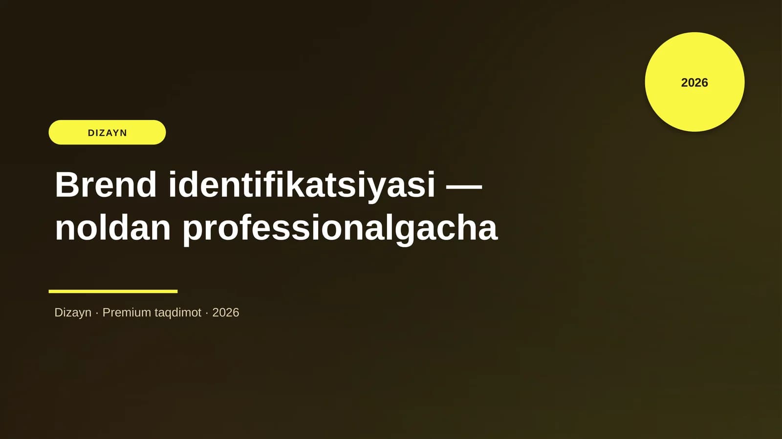 Brend identifikatsiyasi — noldan professionalgacha
