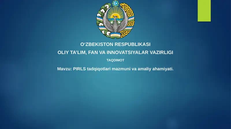 PIRLS tadqiqot