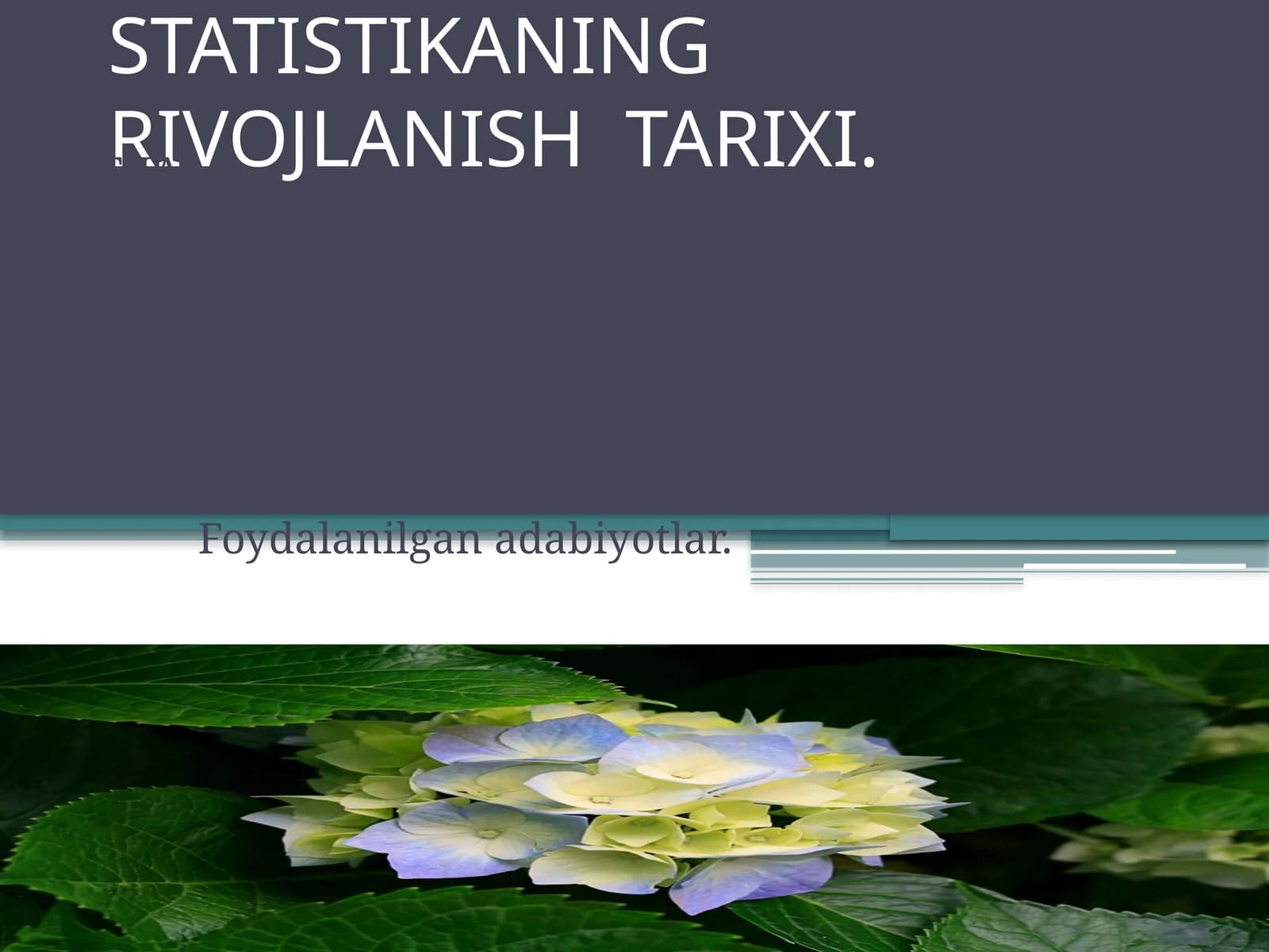 STATISTIKANING RIVOJLANISH TARIXI