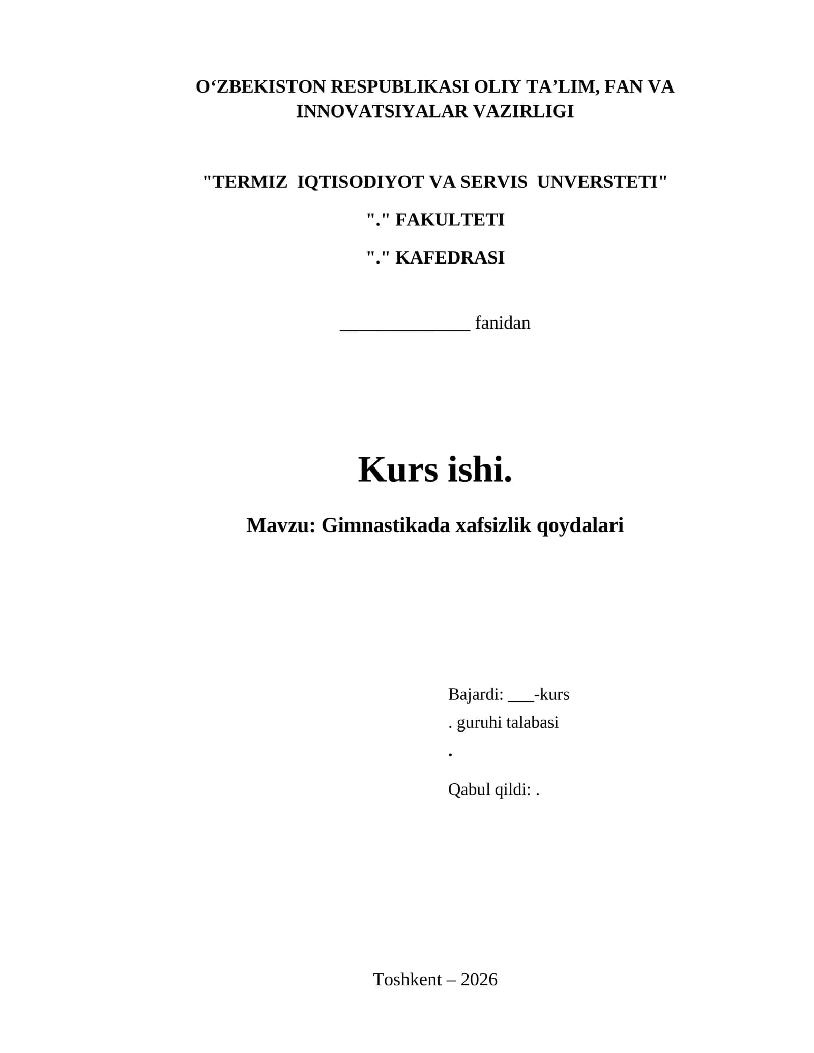 Gimnastikada xafsizlik qoydalari