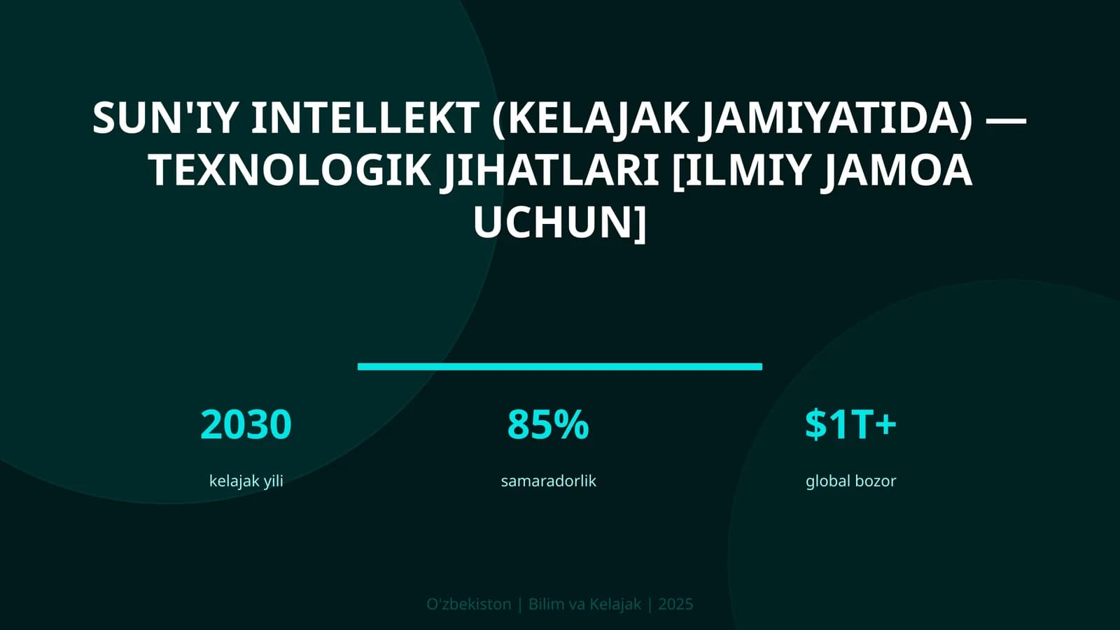 Sun'iy intellekt (kelajak jamiyatida) — texnologik jihatlari [ilmiy jamoa uchun]