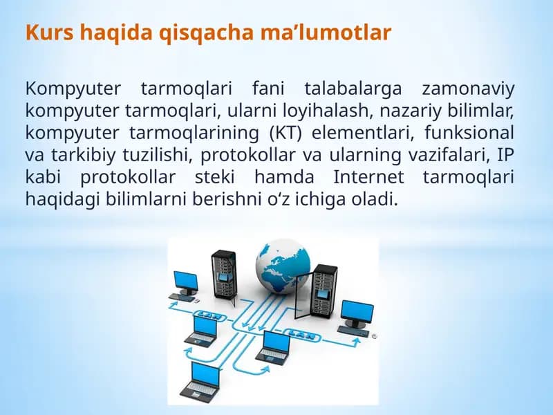 Zamonaviy kompyuter tarmoqlarining rivojlanish tendensiyalari