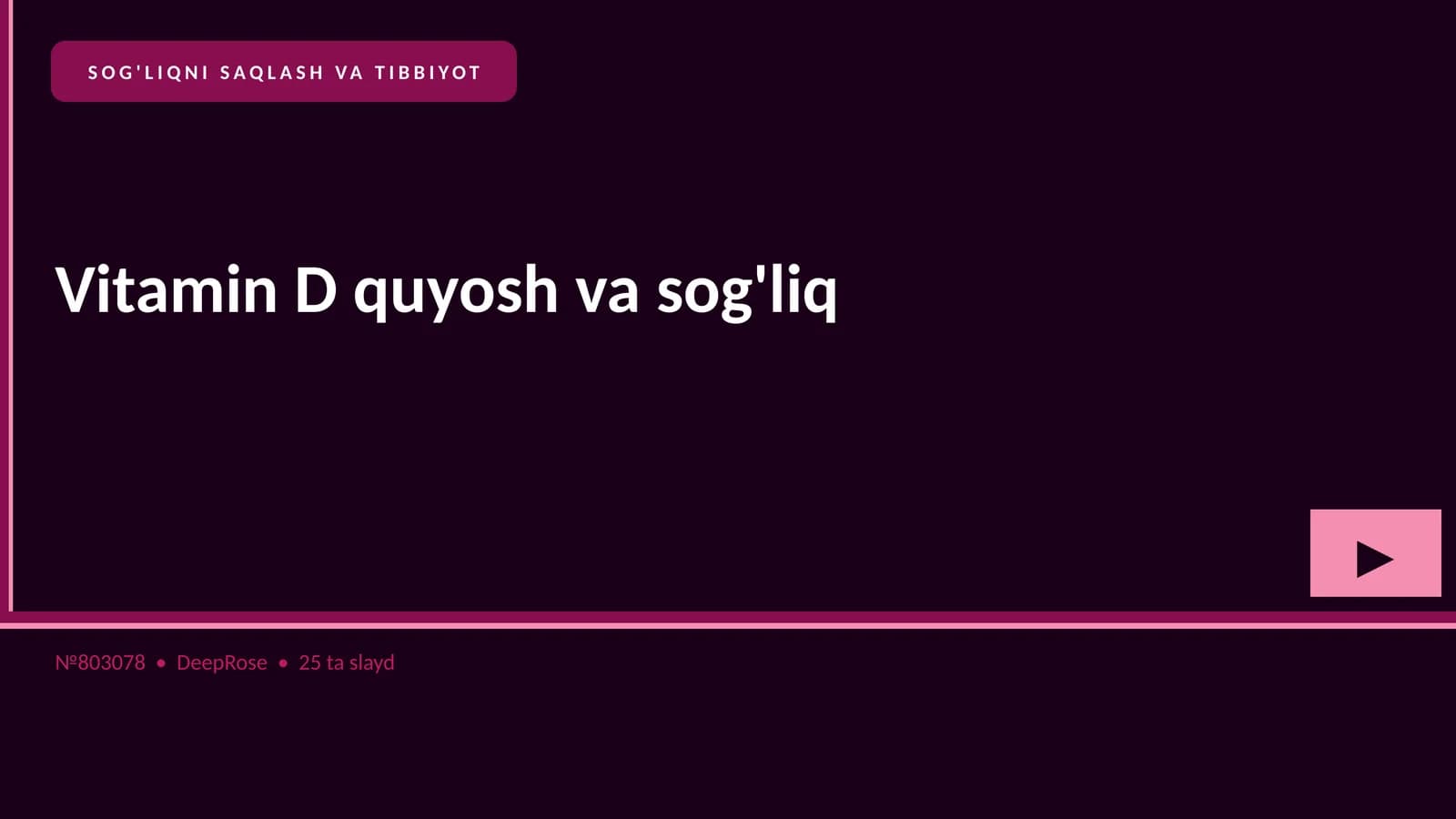 Vitamin D quyosh va sog'liq