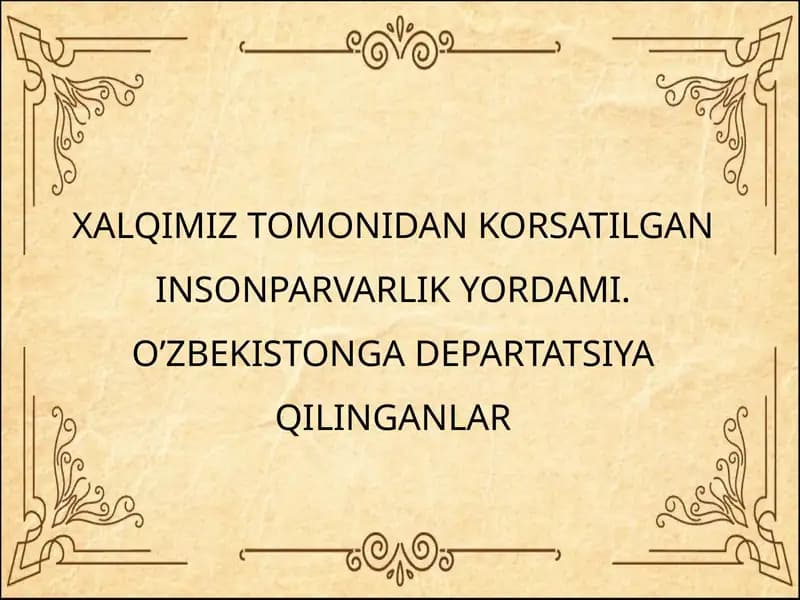 Oʻzbekistonga deportatsiya qilinganlar