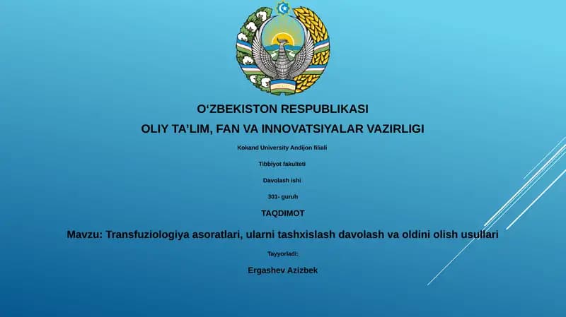 Transfuziologiya asoratlari