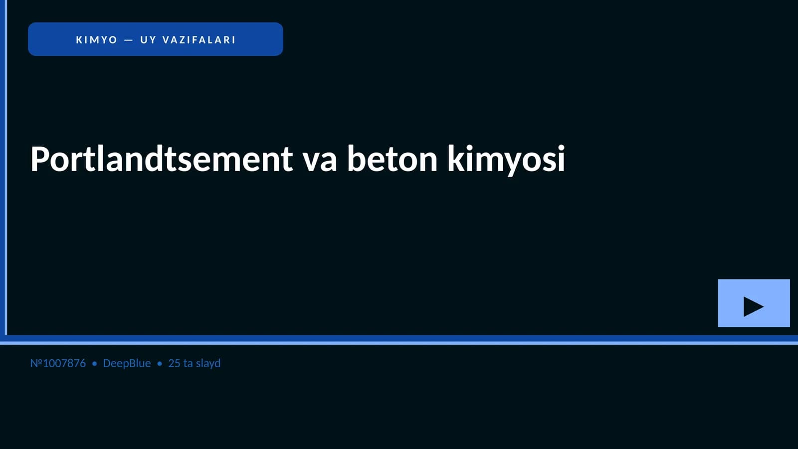 Portlandtsement va beton kimyosi