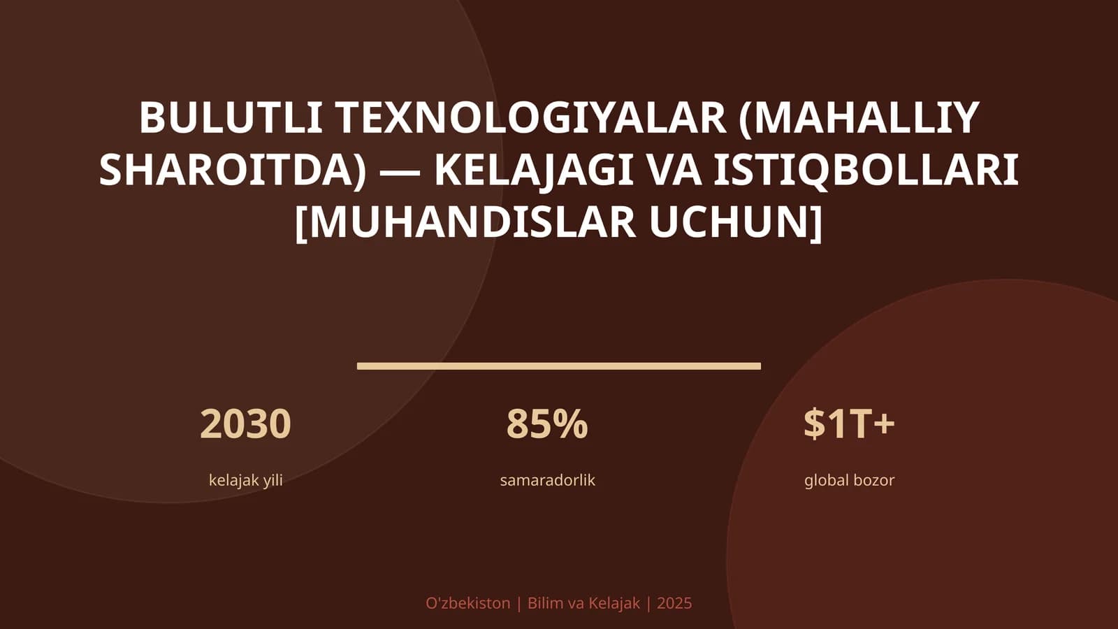 Bulutli texnologiyalar (mahalliy sharoitda) — kelajagi va istiqbollari [muhandislar uchun]