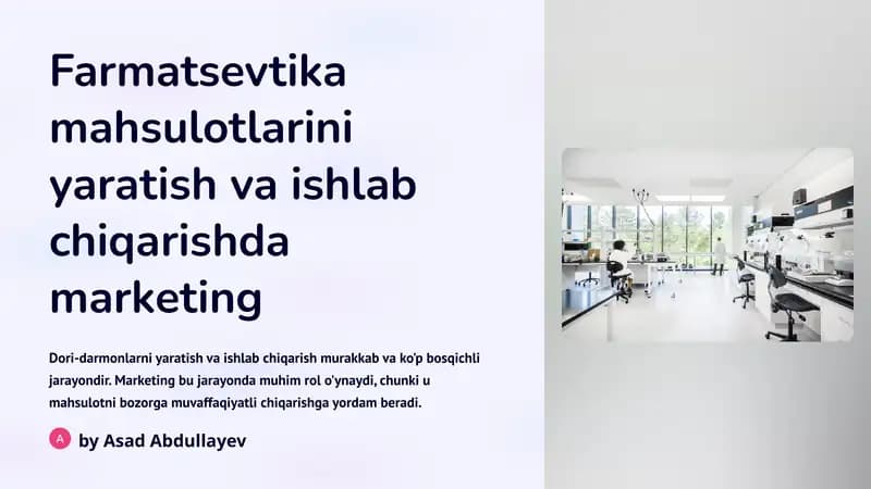 Dori-darmonlar sanoatidagi marketing xususiyatlari