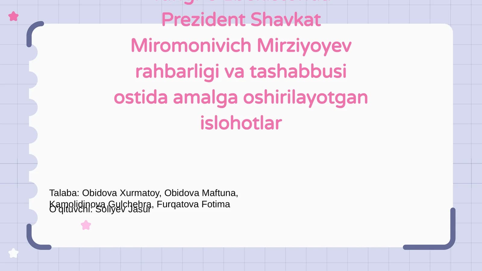 Yangi O'zbekiston: Umidlar va Maqsadlar