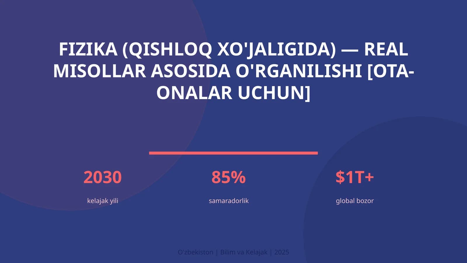 FIZIKA (QISHLOQ XO'JALIGIDA) — REAL MISOLLAR ASOSIDA O'RGANILISHI [OTA-ONALAR UCHUN]