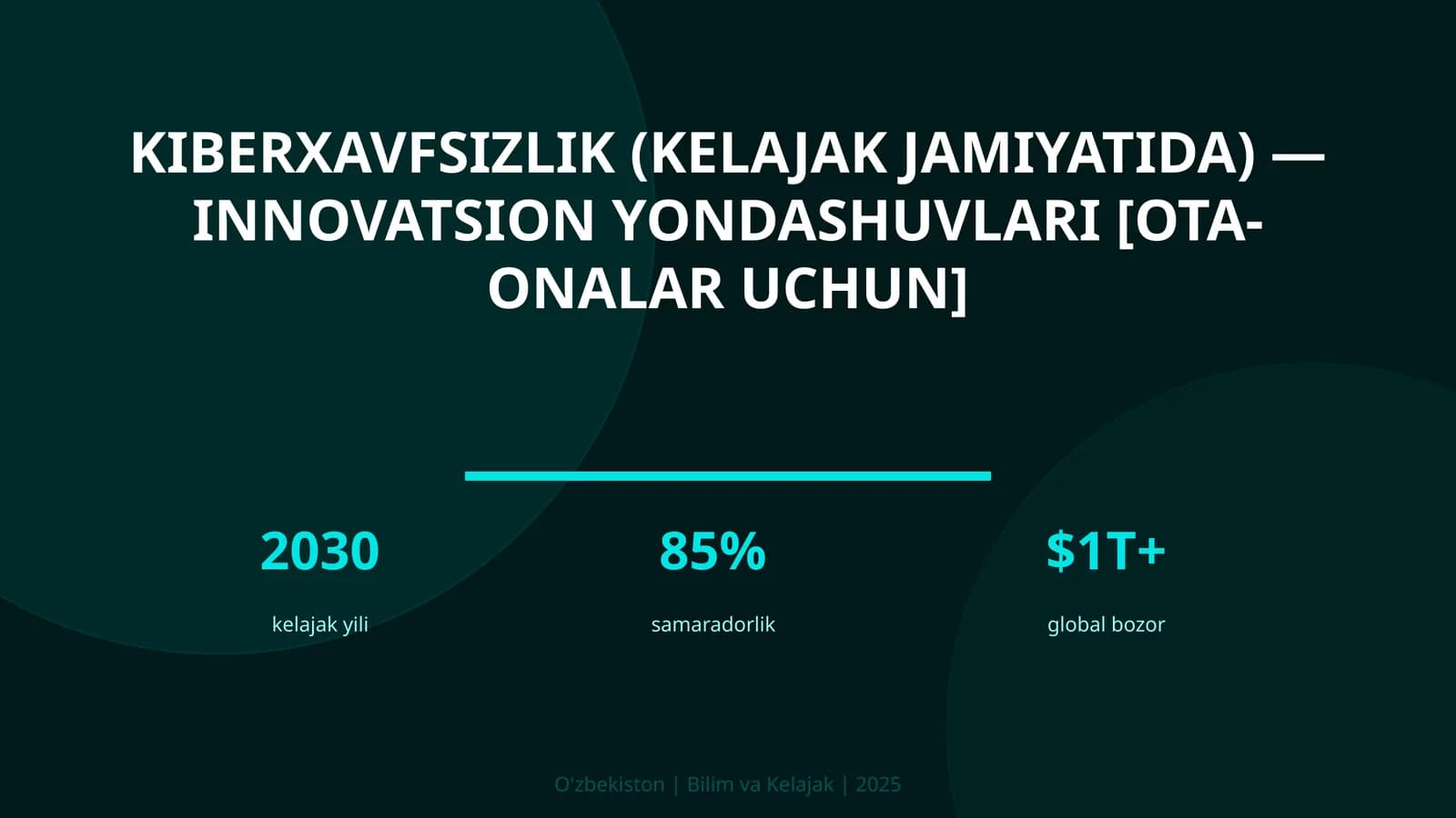 Kiberxavfsizlik (kelajak jamiyatida) — innovatsion yondashuvlari [ota-onalar uchun]
