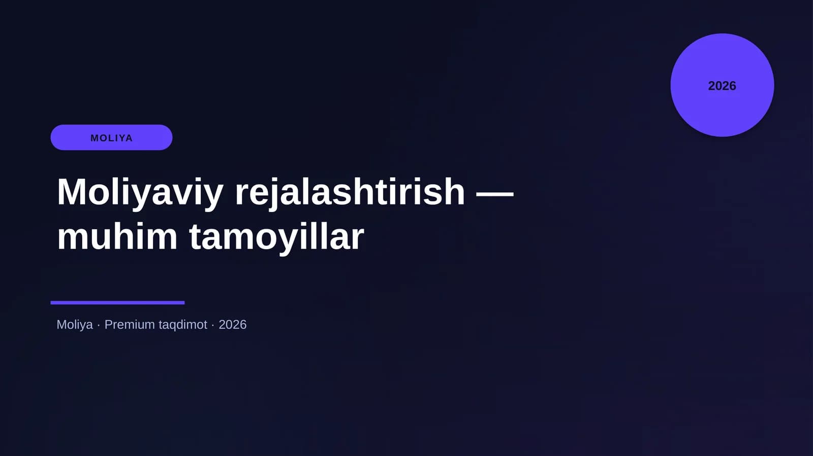Moliyaviy rejalashtirish — muhim tamoyillar