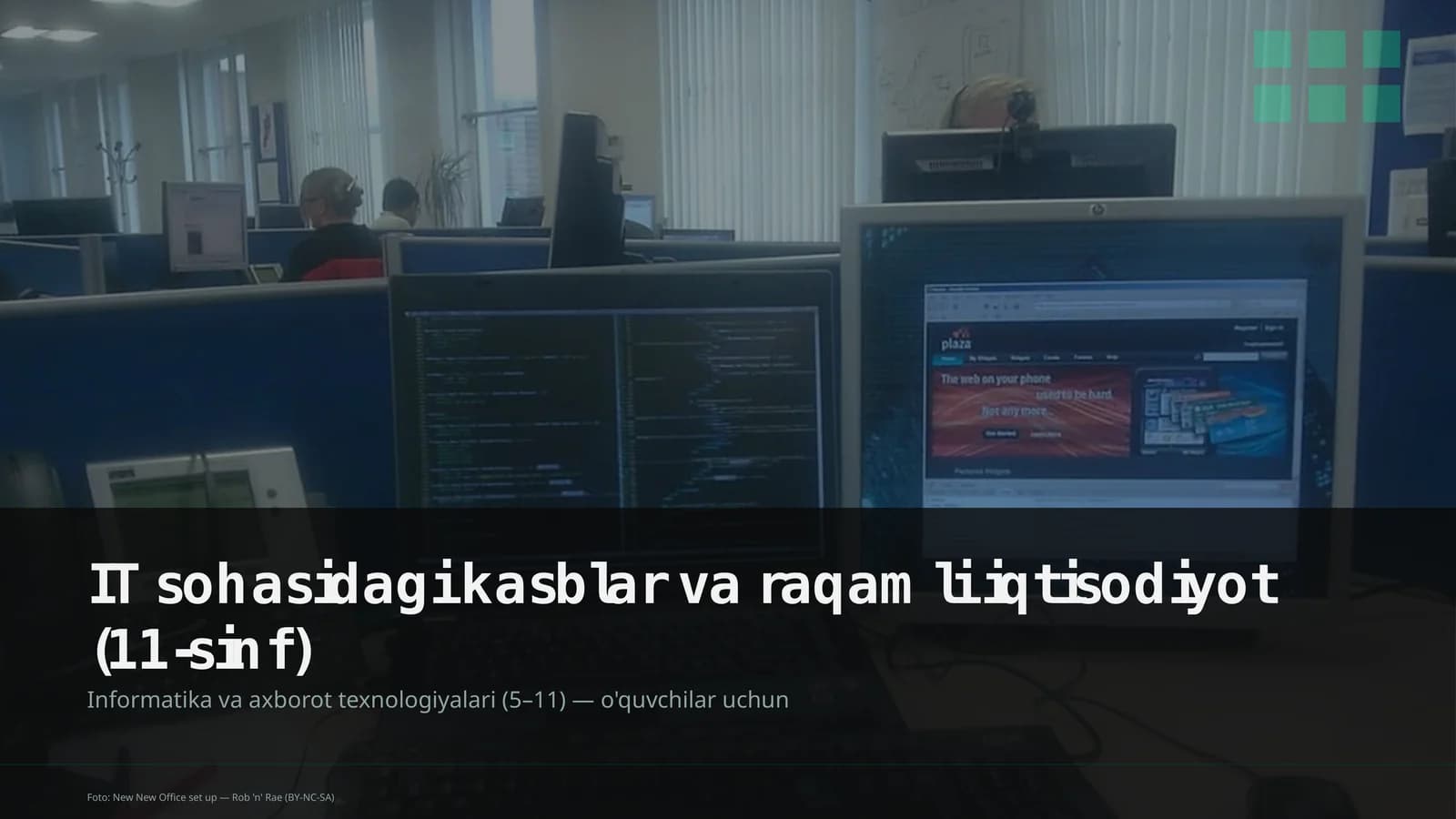 IT sohasidagi kasblar va raqamli iqtisodiyot (11-sinf)