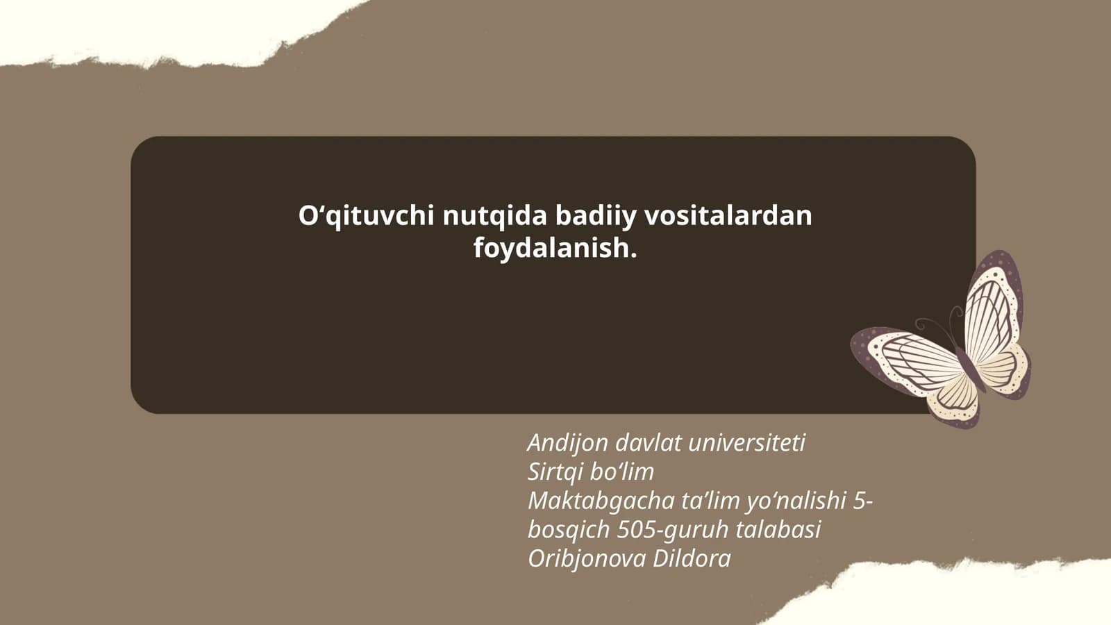 Oʻqituvchi nutqida badiiy vositalardan foydalanish