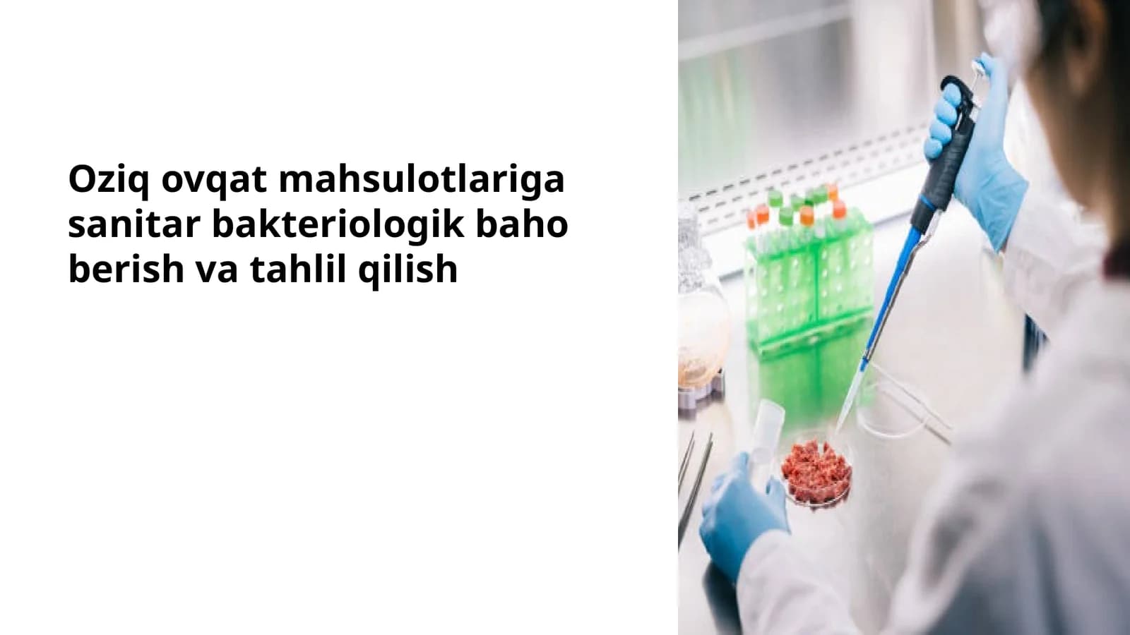 Oziq ovqat mahsulotlariga sanitar bakteriologik baho berish va tahlil qilish