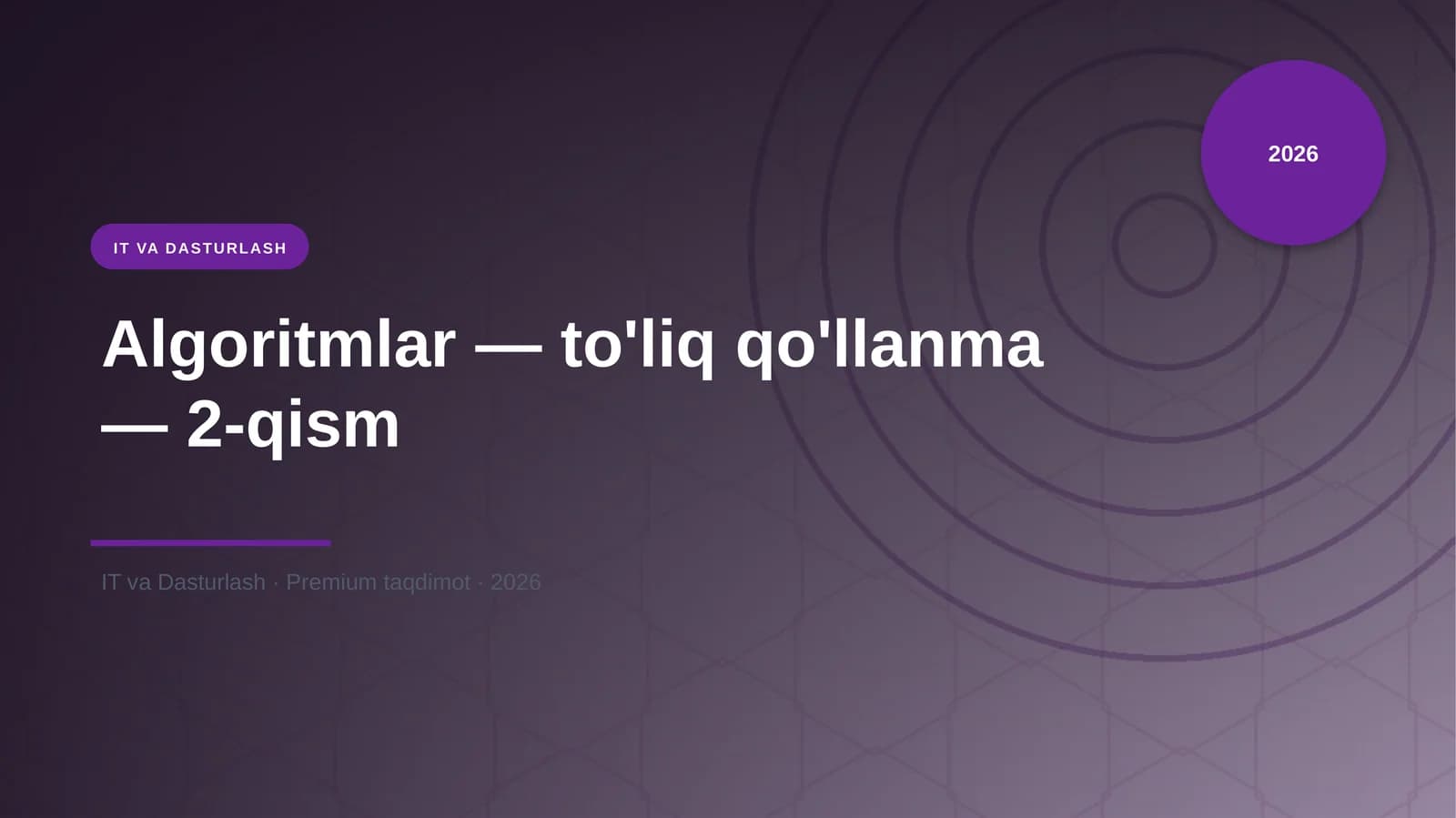 Algoritmlar — to'liq qo'llanma — 2-qism
